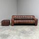 Vintage De Sede DS44 3 seat sofa with ottoman, 1970s