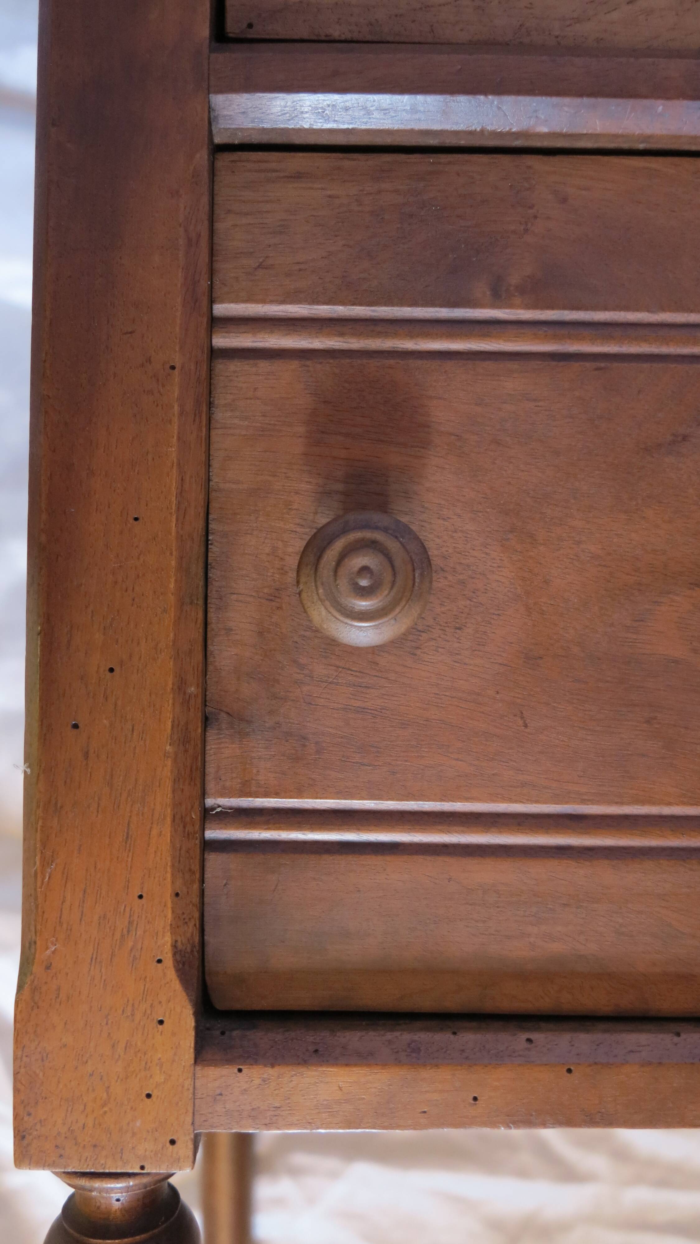 Nightstand walnut with marble top