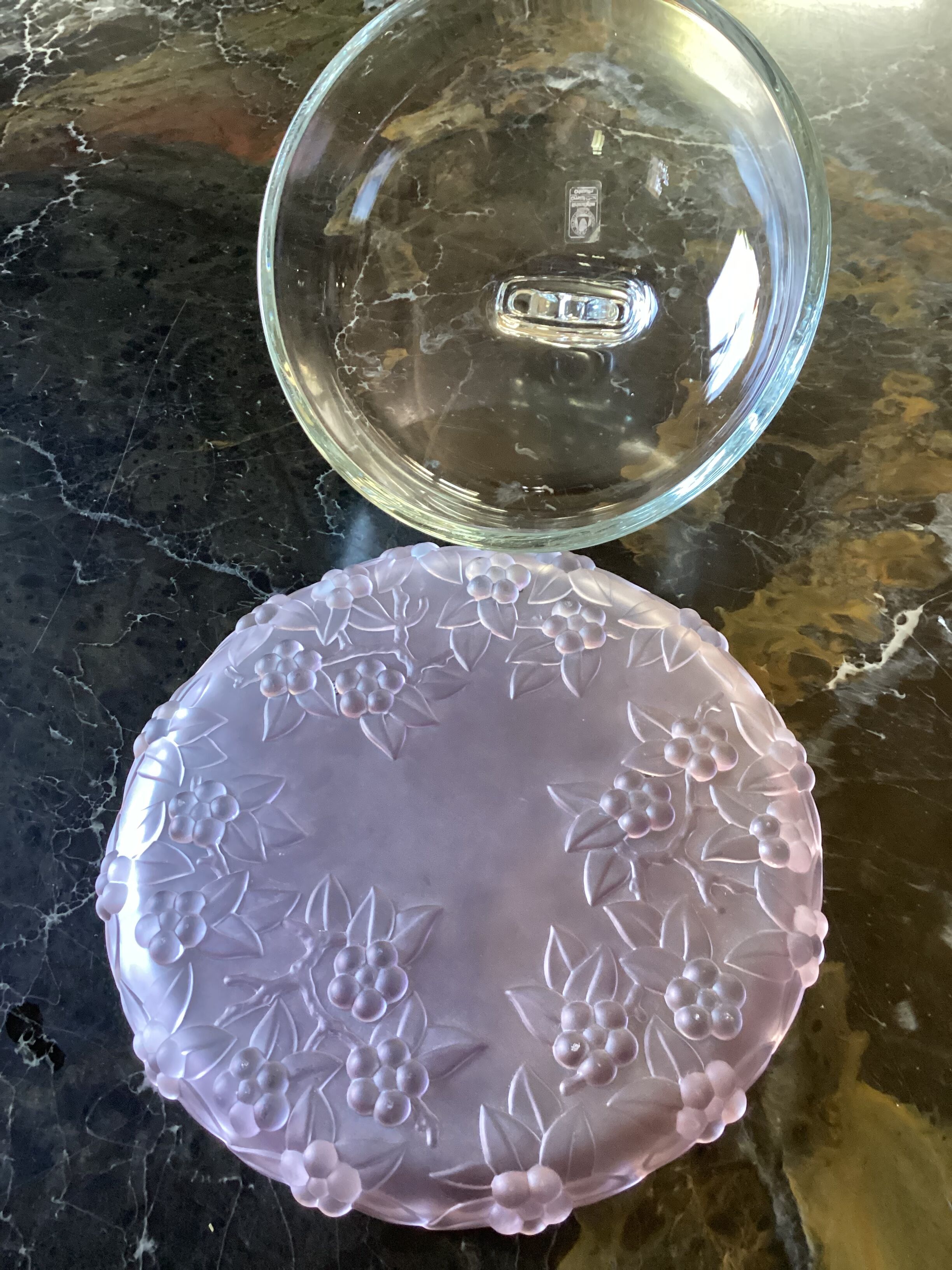 W.Germany crystal cheese cover on tray dimensions: height -15cm- diameter -22cm-