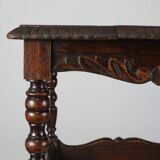Oak carved square Side Table, Belgium 18th Century