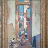 Painting on wood 50X38 cm gilded frame