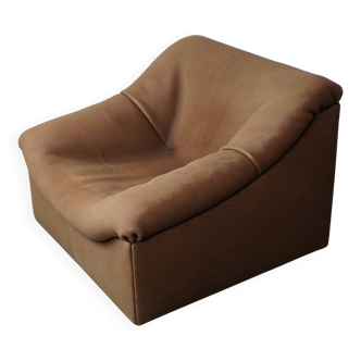 Fauteuil lounge De Sede DS46 en cuir de buffle beige/tan, Suisse