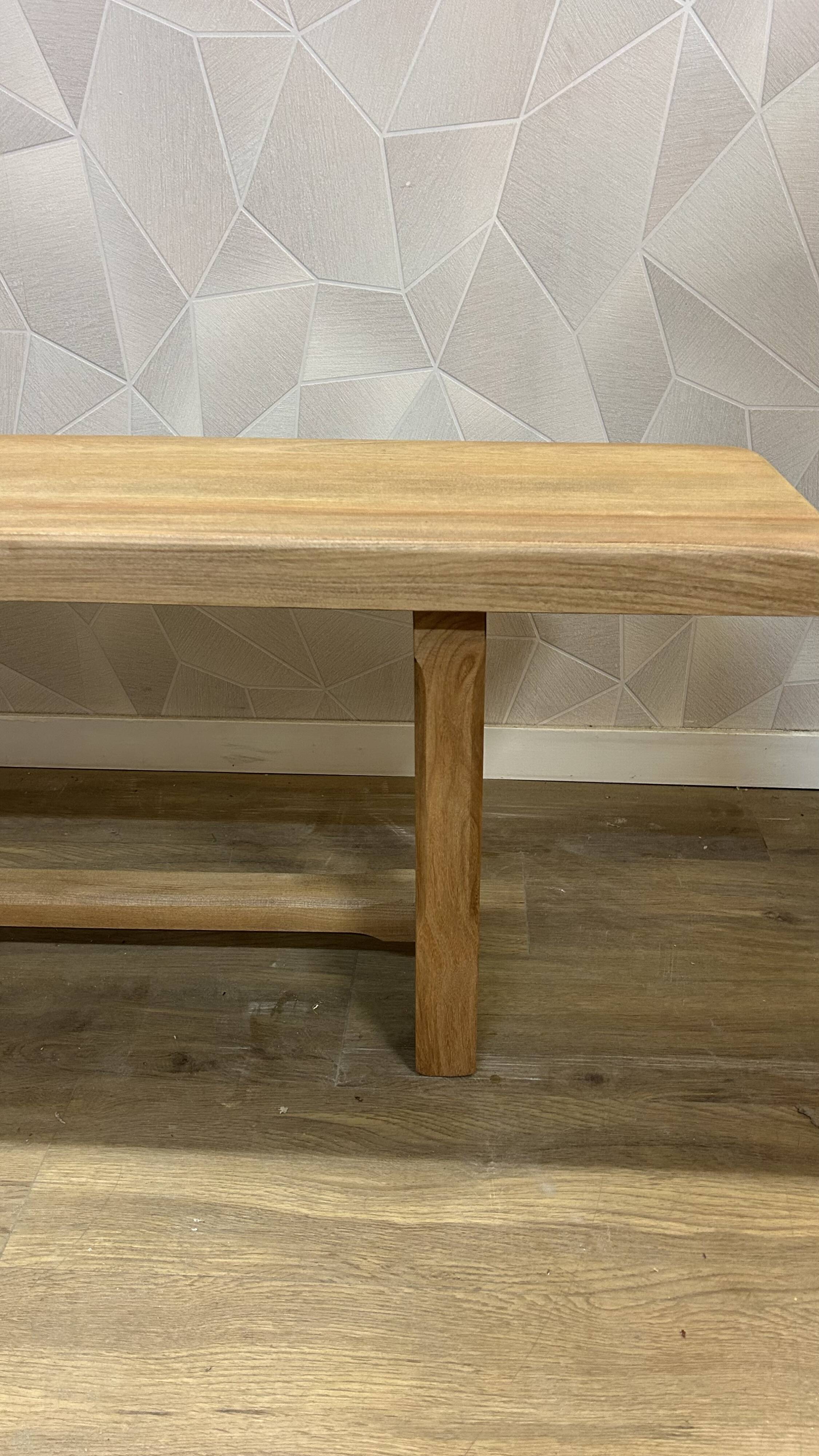 2m20 solid walnut benches, stripped and varnished