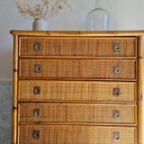 Rattan chest of drawers circa 1970, Dal Vera