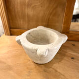 Old white grey marble mortar