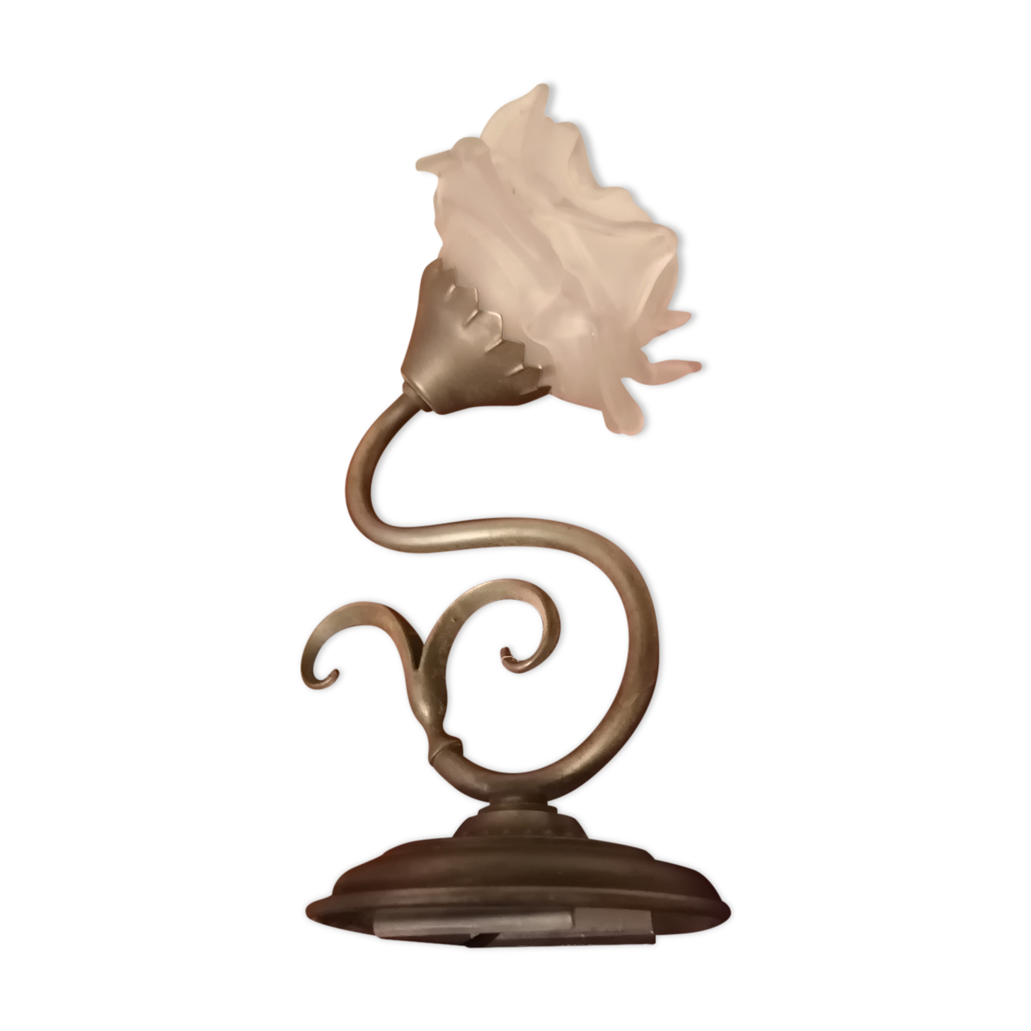 Wall lamp art deco petals pink glass paste 3 layers