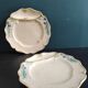 Set of 2 antique French fondue or artichoke plates in Majolica
