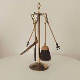 Old brass fireplace servant