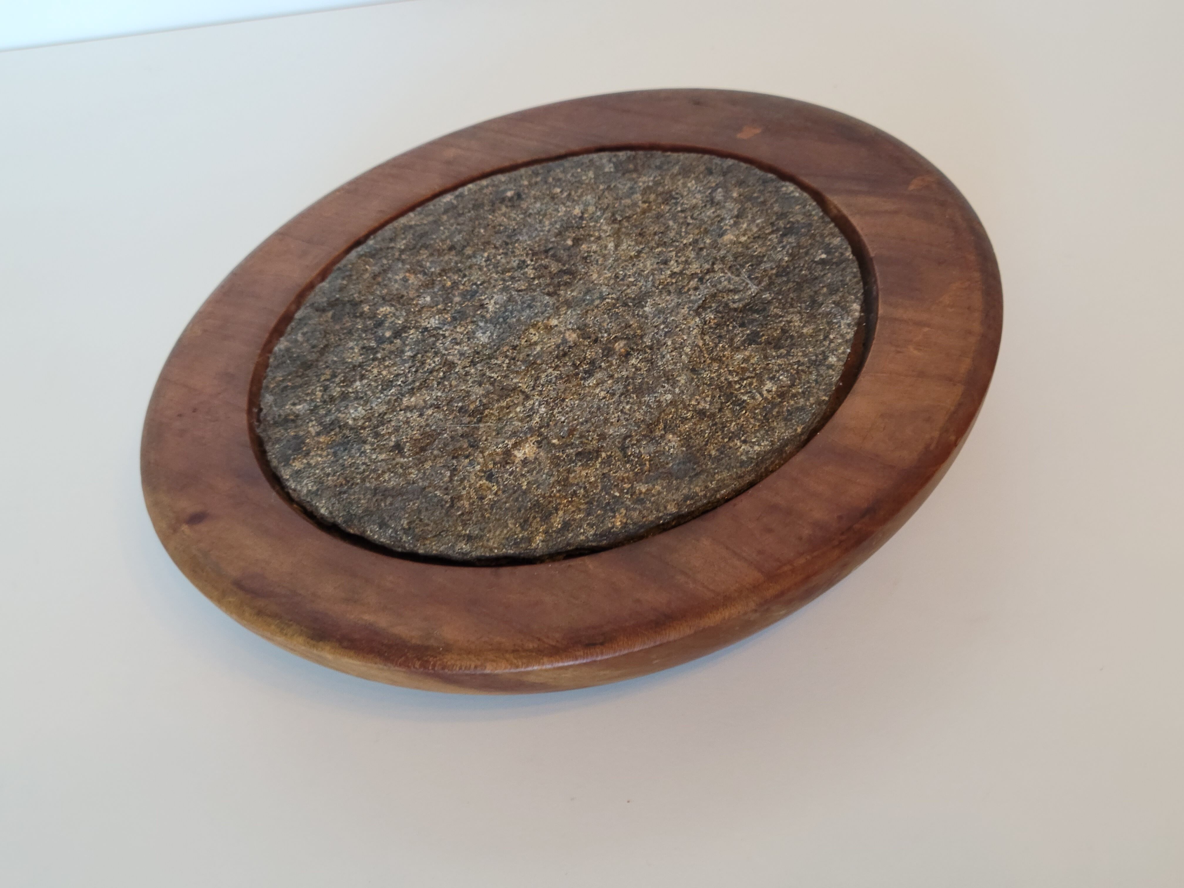 Stone and turned wood trivia signed