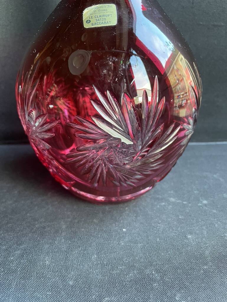 Overlay cut crystal carafe – Cristallerie d’Art Roger Gross Le Clairupt Baccarat