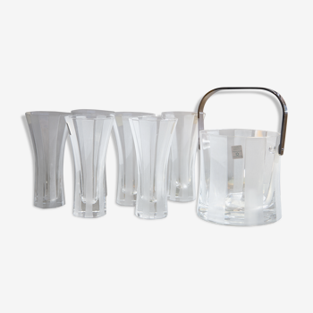 Service glasses cocktail crystal lead italy 70