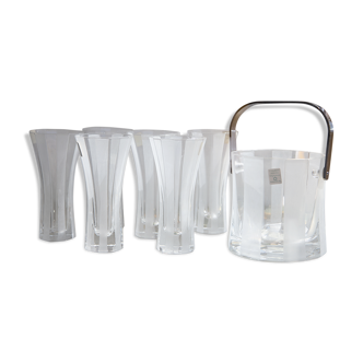 Service glasses cocktail crystal lead italy 70