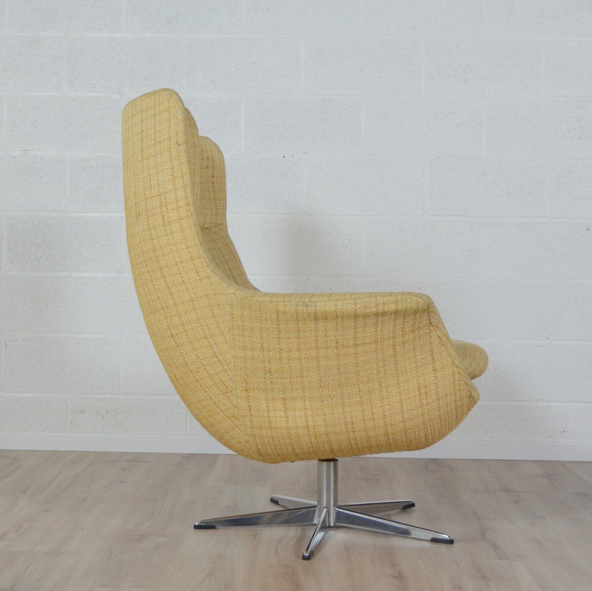 Large vintage swivel shell chair
