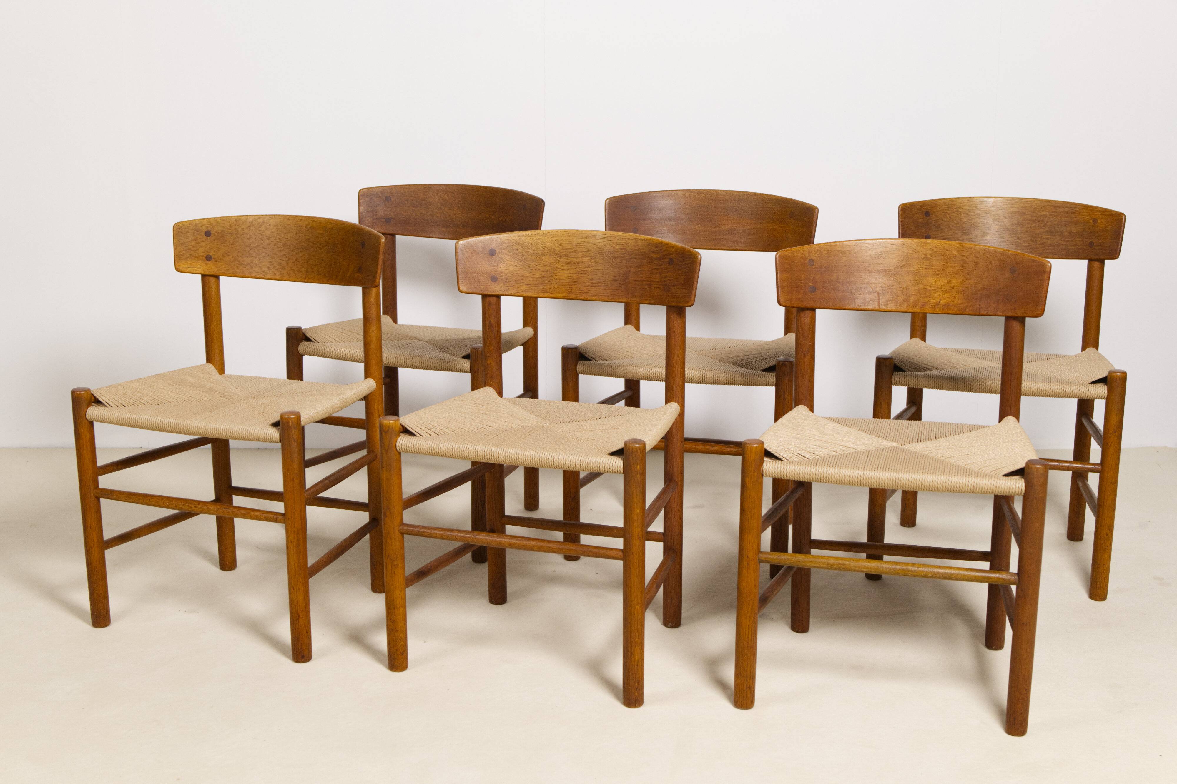 Set of 6 Oak dining chairs 'j39' by Borge Mogensen, 1960s