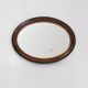Deknudt Oval Wall Mirror with Walnut-Toned Frame and Gilt Inner Edge, Belgi