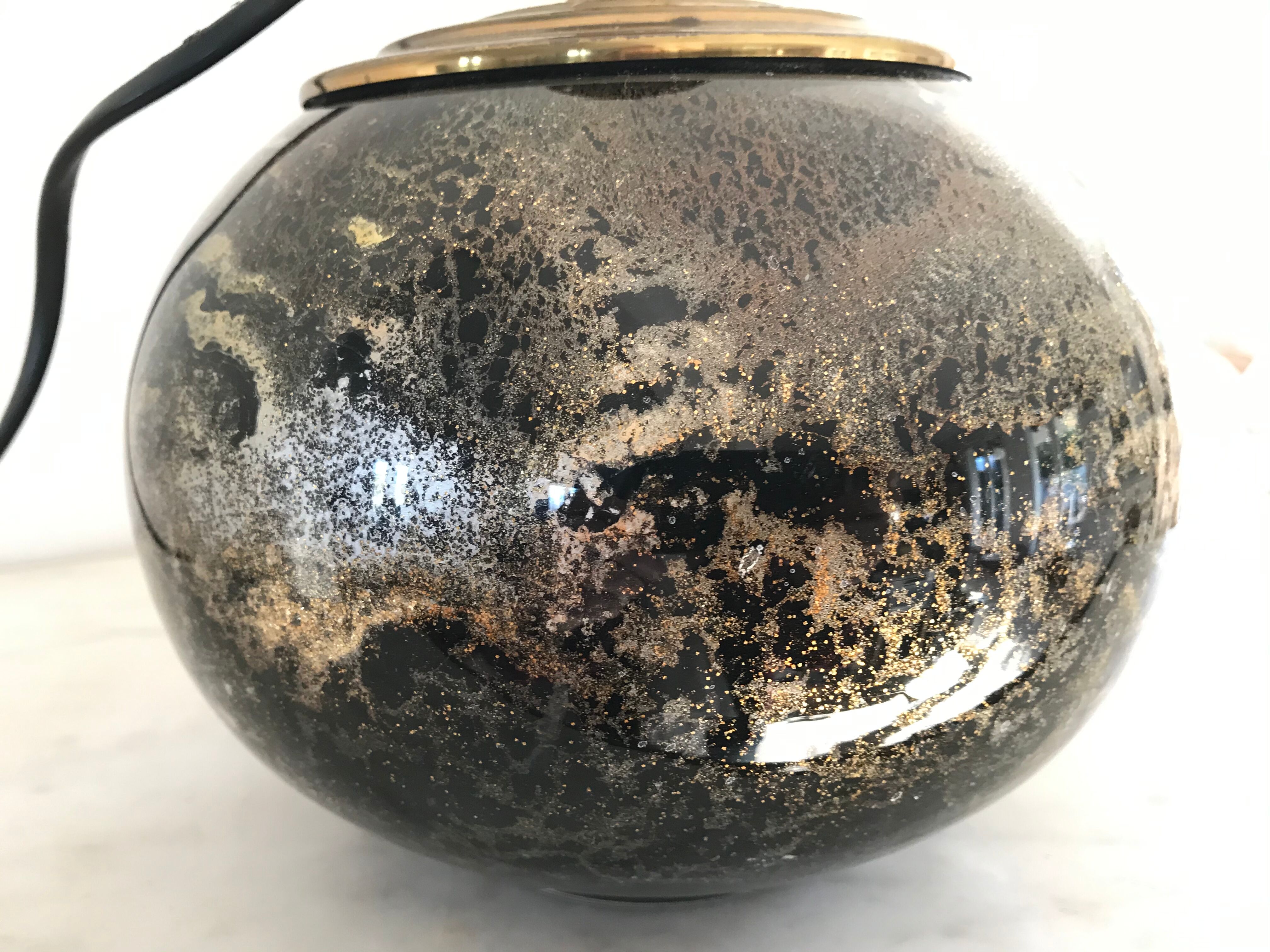 80s glazing glass ball lamp foot