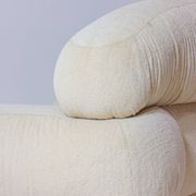 Elegant Italian lounge chairs in cream coloured fabric, 1970s