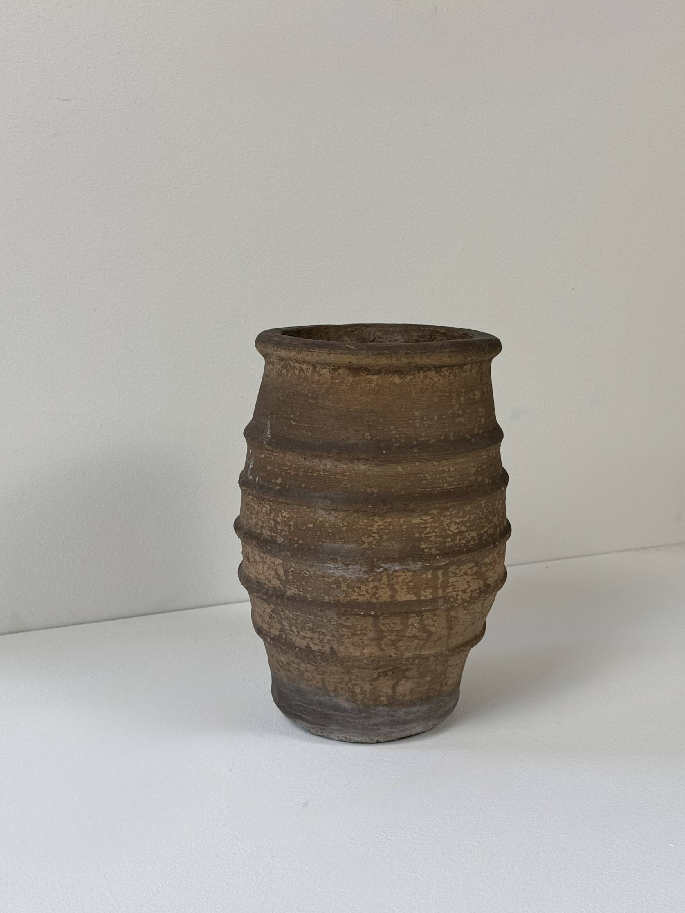 Vintage brown terracotta large vase, France, 1960.