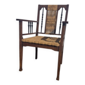 Vintage fauteuil chaise en cordes tressees