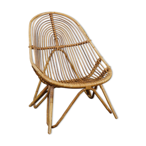 Fauteuil baquet en rotin design