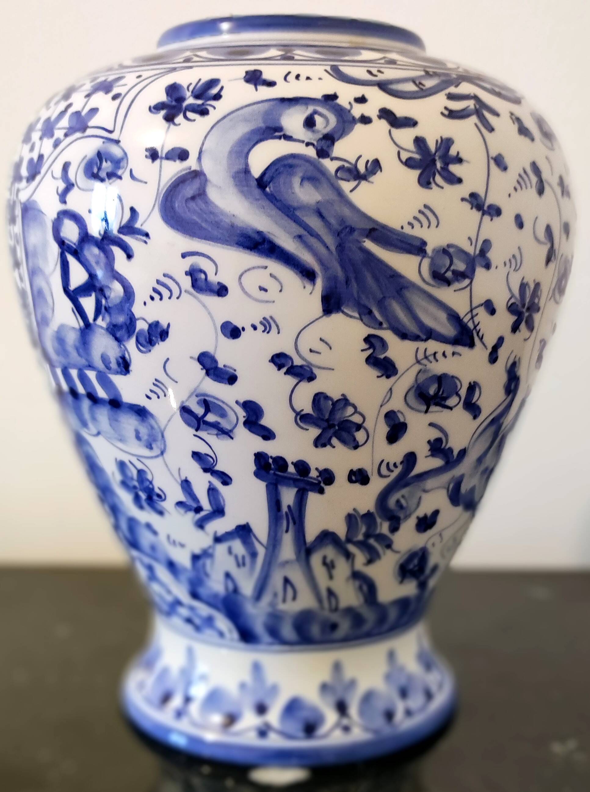 Hand-painted ceramic vase, Portugal