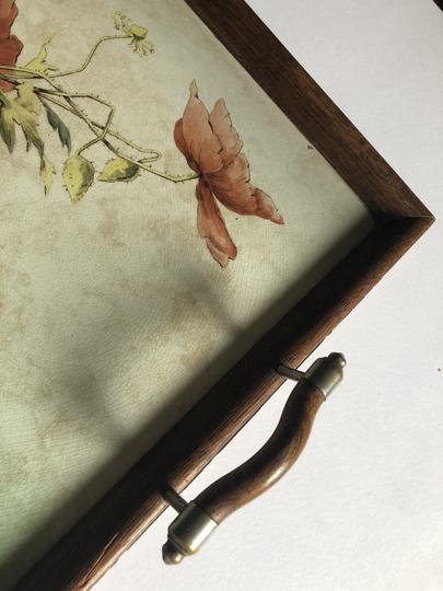 Wooden and ceramic tray