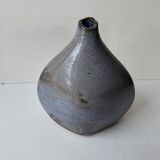 Grey glazed ceramic free-form vase - Height 17cm