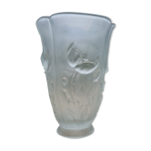 Vase Barolac tchèque moulé par Joseph Inwald en verre satin des années 30
