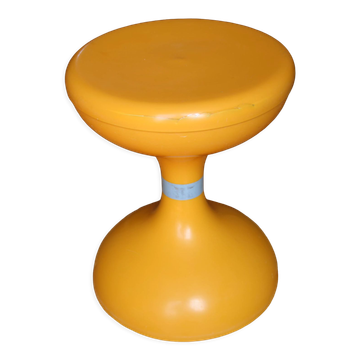 Orange plastic stool Space age 70s