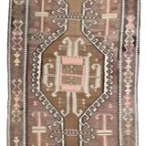 Brown & Beige Tribal Turkish Kilim Rug 132x200Cm SK 35210