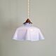 Art Deco suspension in pleated mauve opaline, 1920-30.