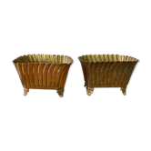 Paire de jardinières laiton