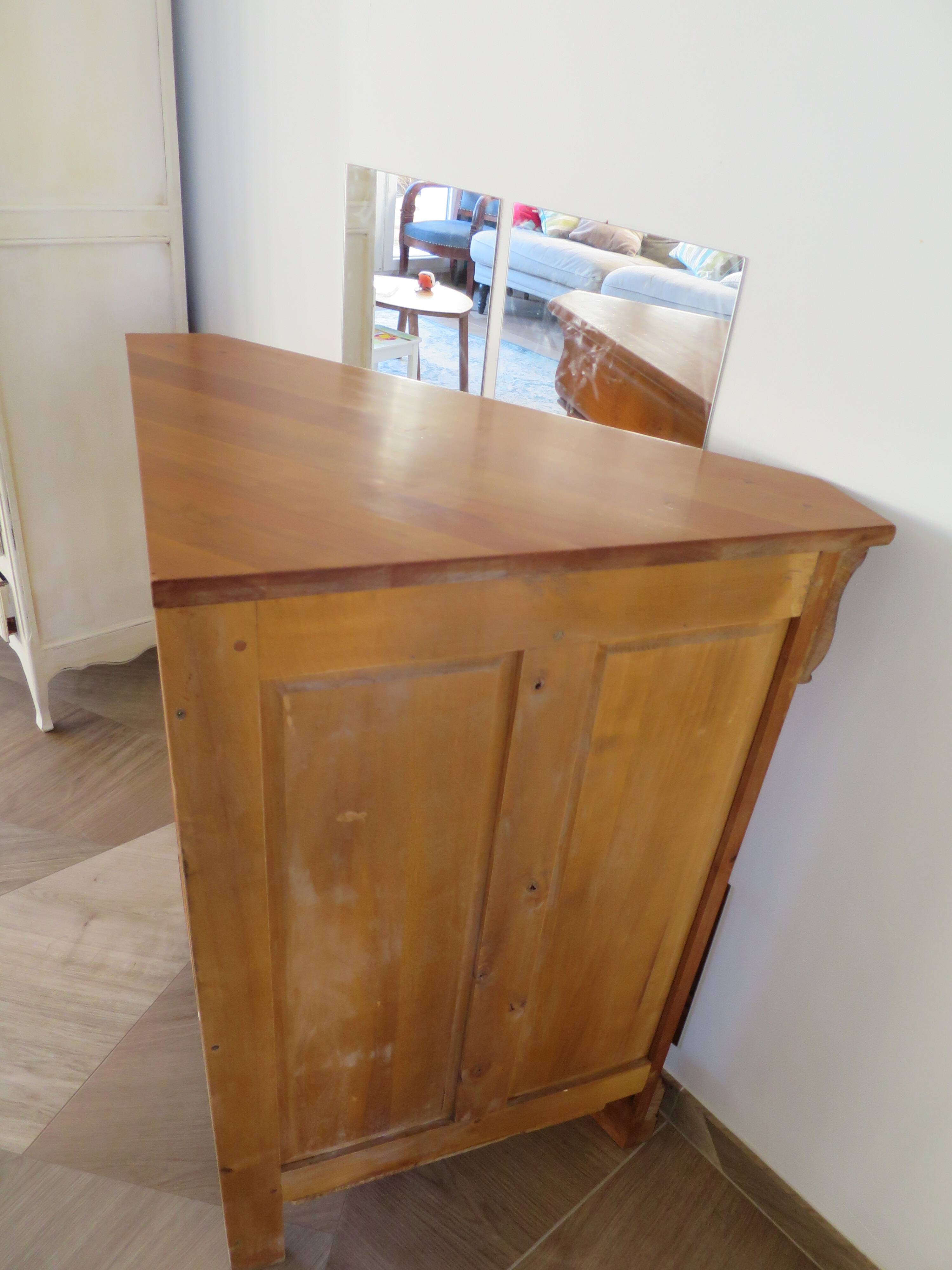 Beautiful corner cupboard - cherry stain - Drawer - one door - Louis Philippe style