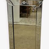 Venetian mirror with floral decoration pediment