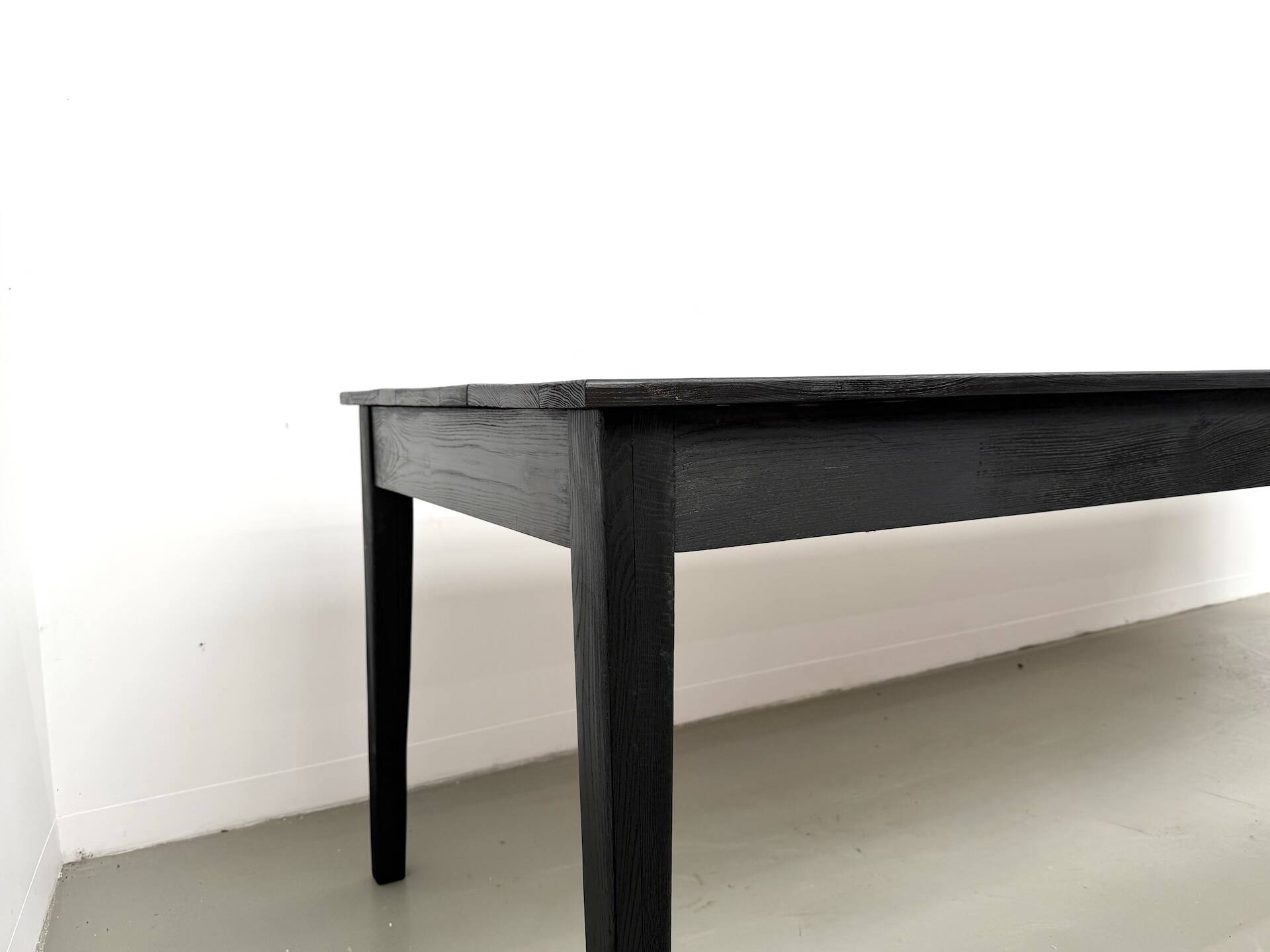 Large burnt wood table Shou Sugi Ban - 300 x 90 cm