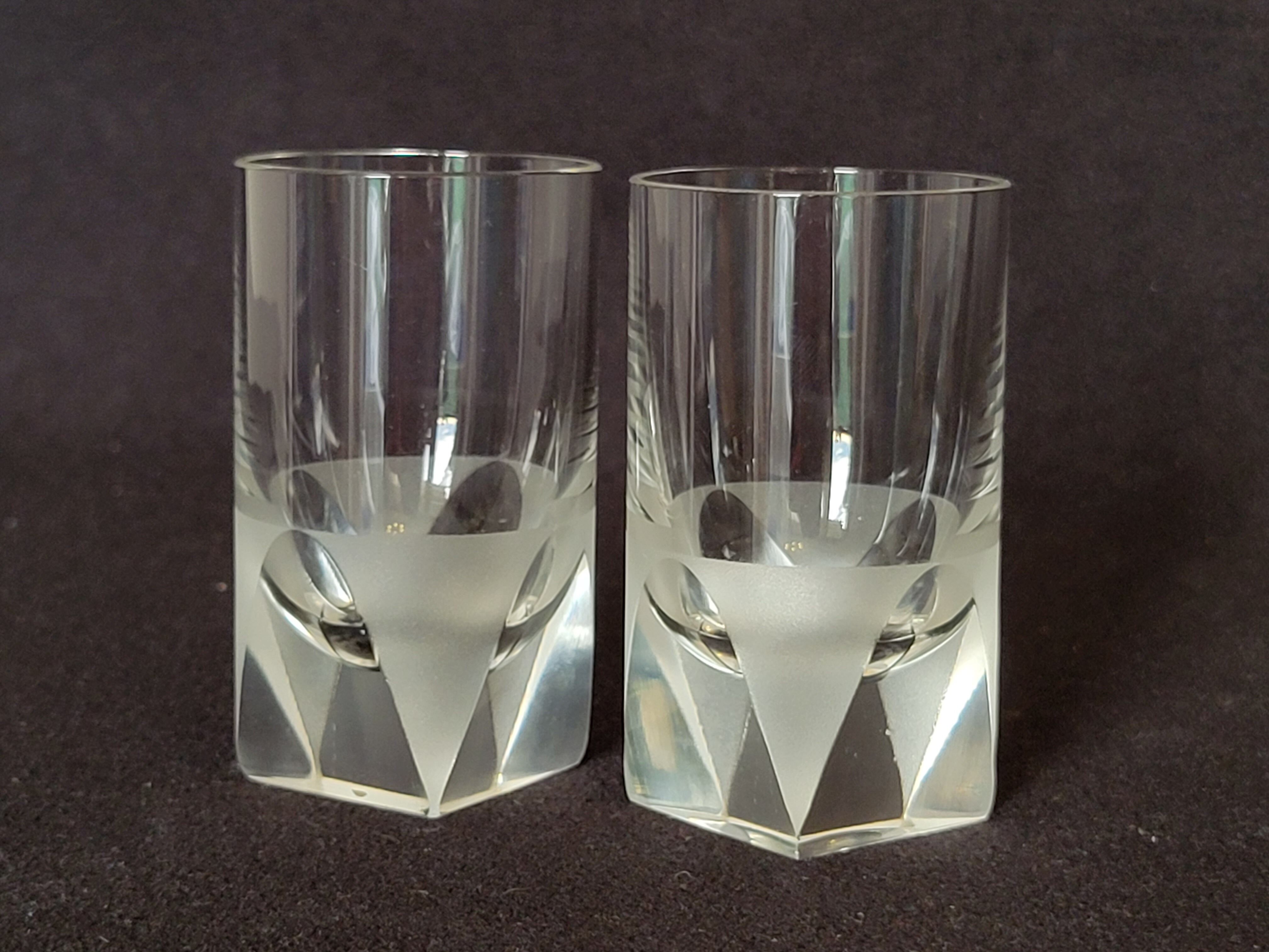 4 Rosenthal crystal whisky glasses + ice bucket + 2 shot glasses