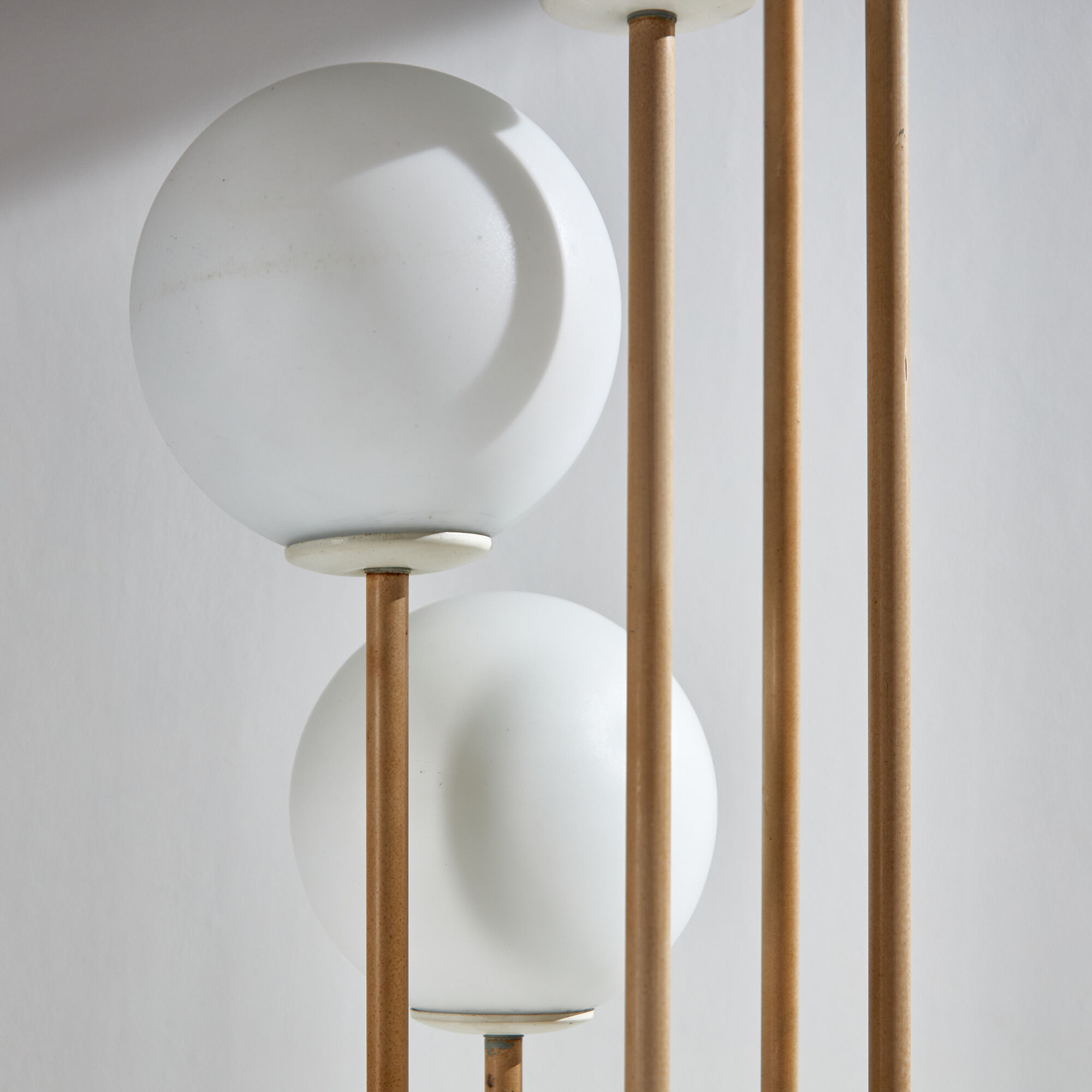 Metal and glass floor lamp