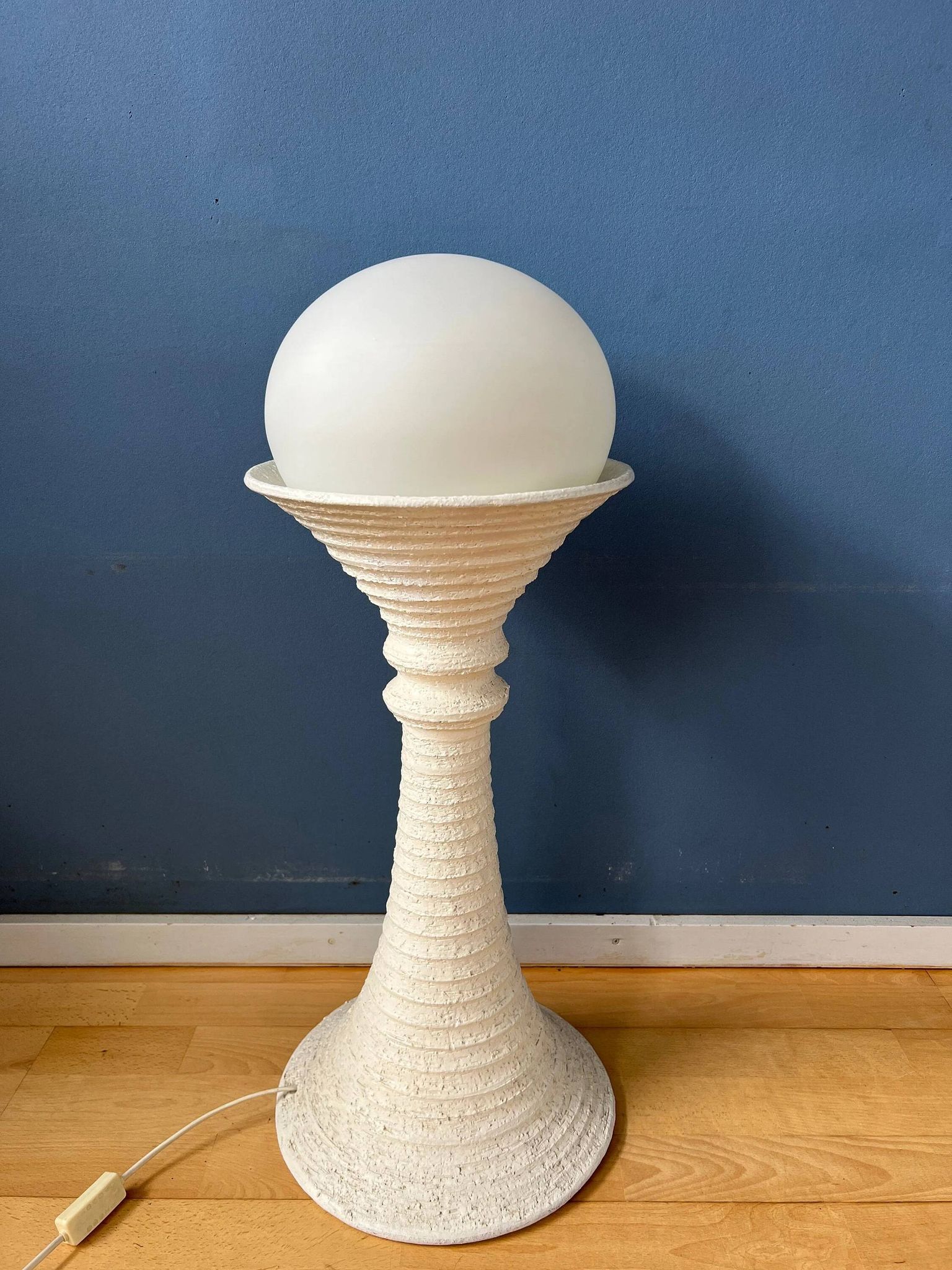 White ceramic floor lamp Mid-Century Space Age by Doria Leuchten