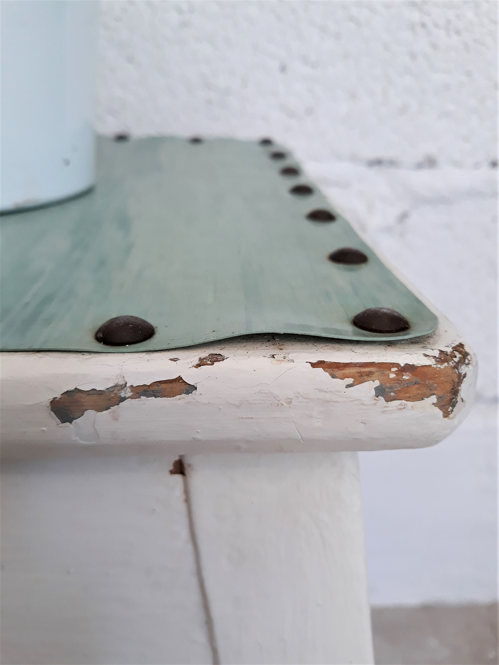 Wooden waxer's stool with drawer