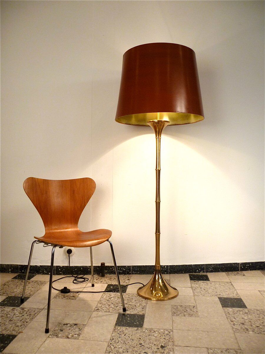 Brass Bamboo brass floor lamp by Ingo Maurer for Design M, Germany 1960s