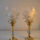 Paire de lampes vintage dorées