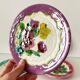 Lot de 5 assiettes en barbotine fleurs Vallauris 1950