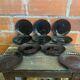 Set of 10 ARCOROC Shell-Shaped Plates Black Opaline 1970s