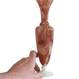 Rococo Revival Opaline Glass Vase by Stelvia, Hand-Blown, Italy, 1950s