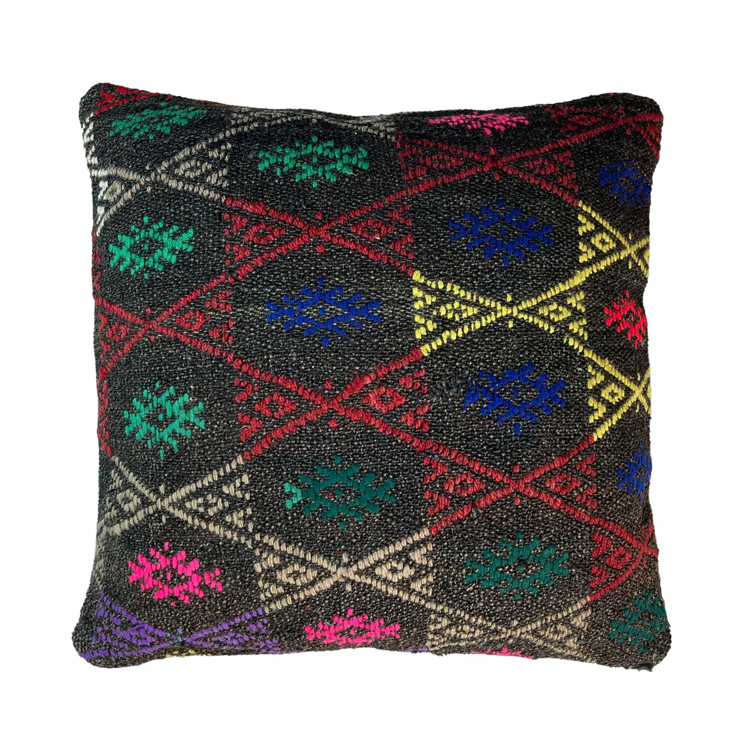Vintage turkish kilim cushion cover 40 x 40 cm