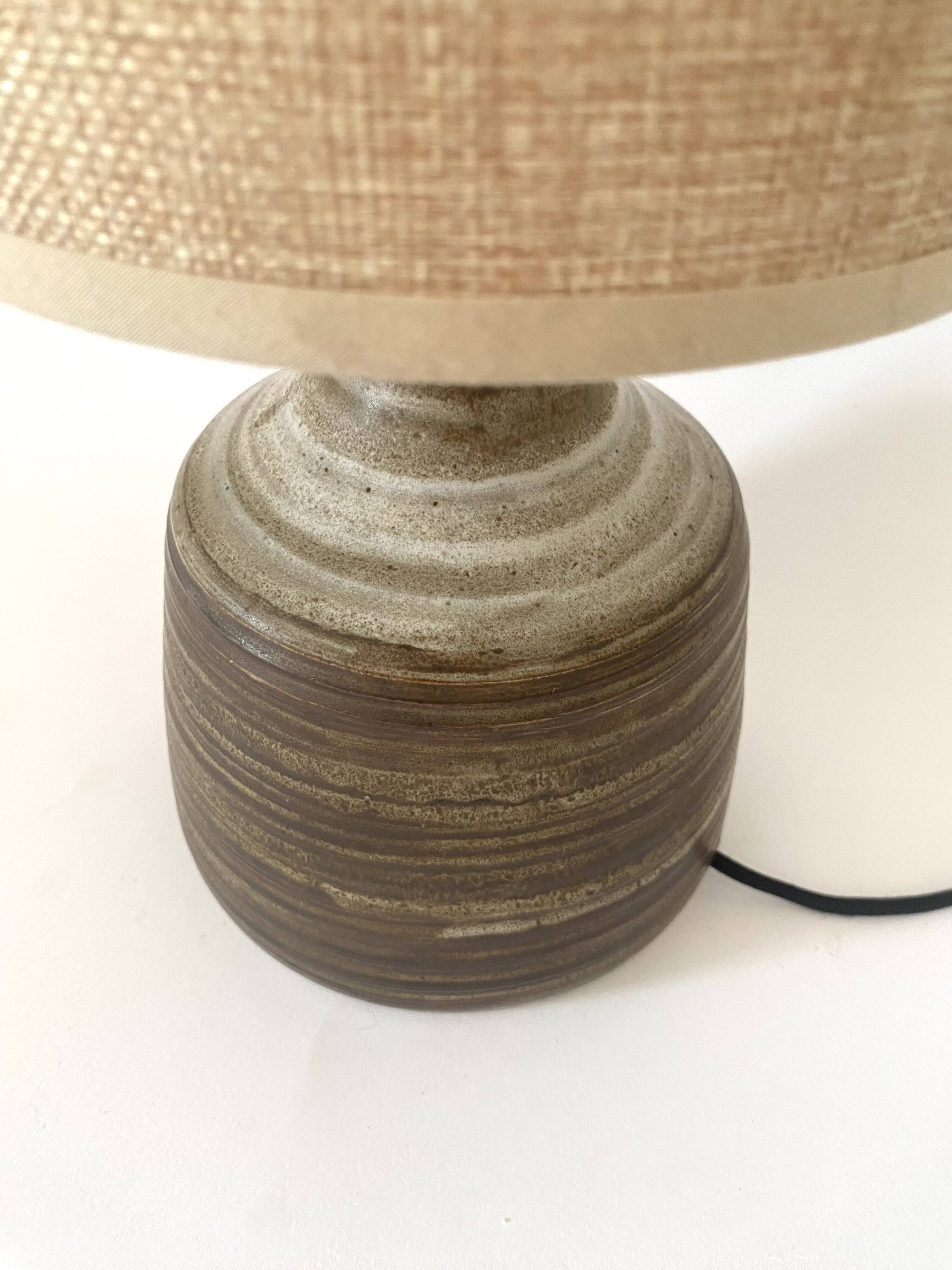 Ceramic lamp, 2m fabric cable, fabric lampshade
