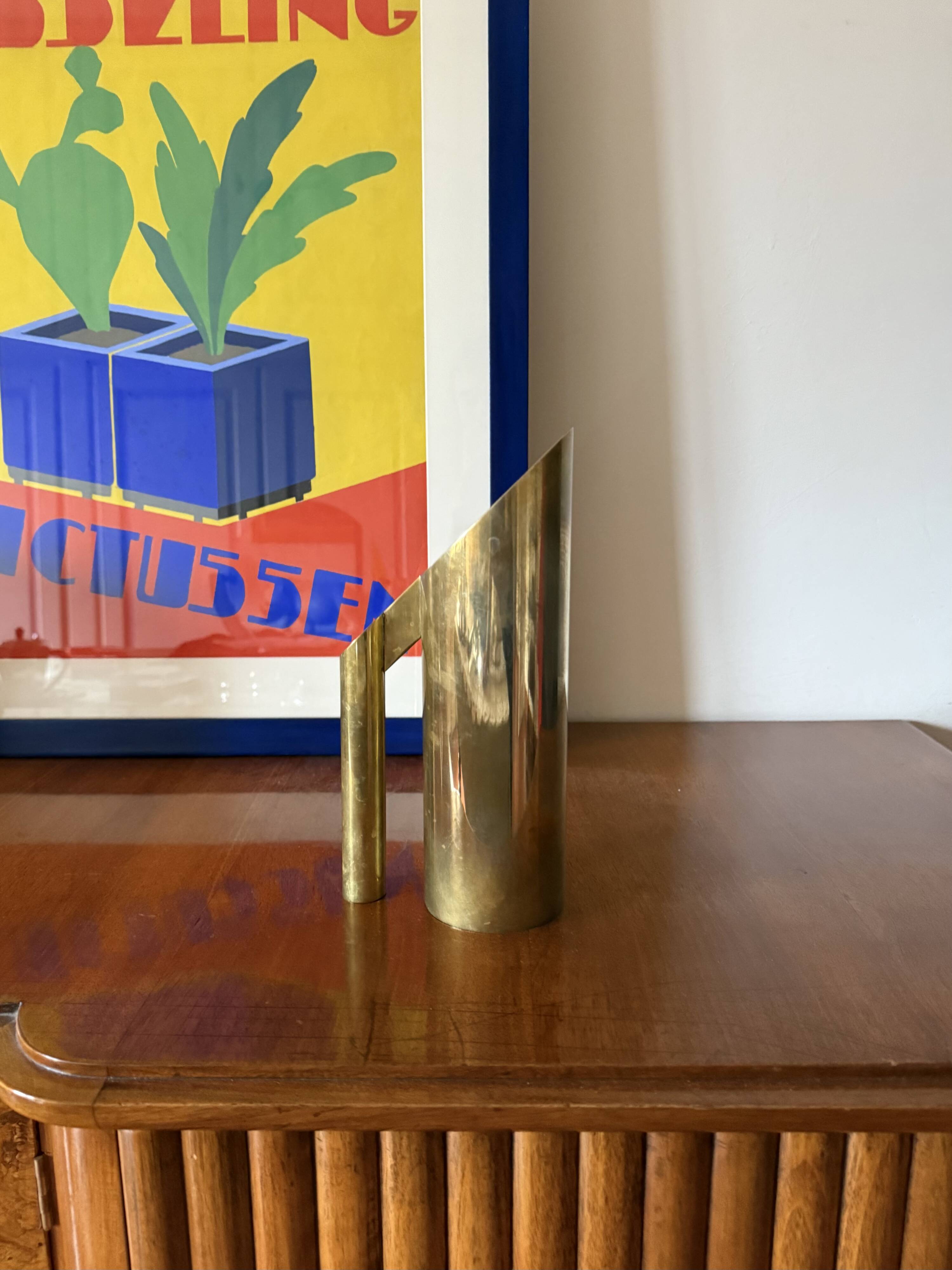 Hollywood regency brass jug / vase, Kaleb Italy 1970s