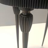 Table d'appoint, table de chevet ovale en hêtre noir ébénisé, Italie