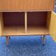 Vintage Scandinavian glass secretary with 3 doors and compass legs 145cm
