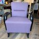 Art Deco armchair in plum fabric and black lacquered wood, 1920s.